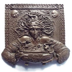 Ceridwen Wall Plaque Bronze Resin Ceridwen Wall Plaque Bronze Resin